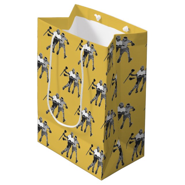 Lacrosse Gold Medium Gift Bag (Front Angled)