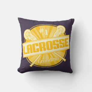Lacrosse Grandma Name and Number Custom Throw Pillow
