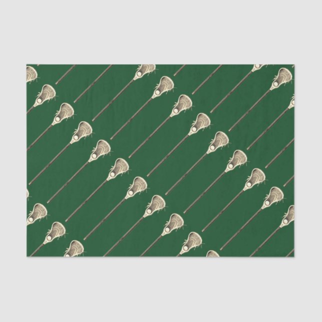 Lacrosse Green Sports Tissue Paper (Front)