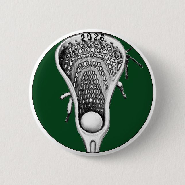 Lacrosse Green Team Gifts 2 Inch Round Button (Front)