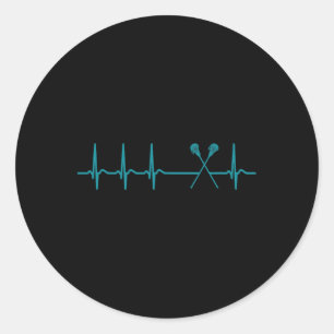 Lacrosse Heart - Cool Funny Players Teams Champion Classic Round Sticker