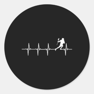 Lacrosse Heartbeat For Lacrosse Players  Classic Round Sticker