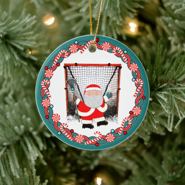 Lacrosse Holiday Gift Ceramic Ornament (Tree)