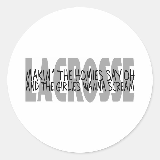 Lacrosse Humour Homies Sticker (Front)