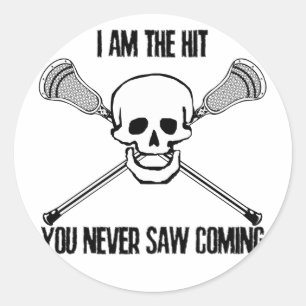 Lacrosse I Am the Hit Classic Round Sticker