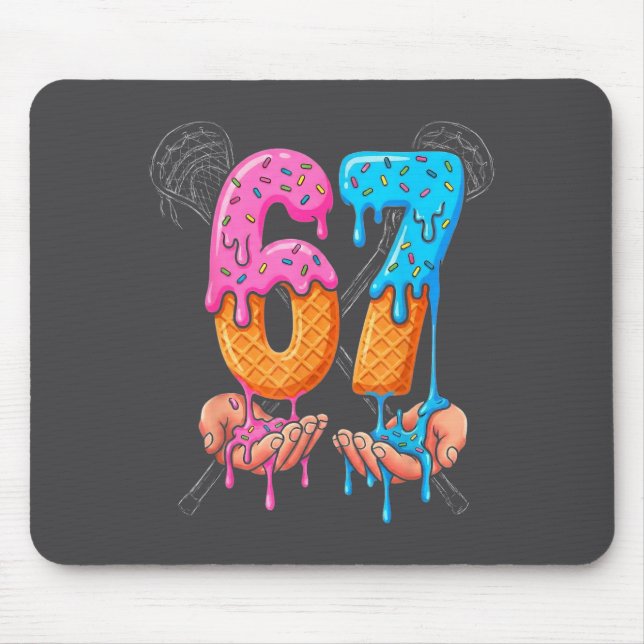 Lacrosse Ice Cream Drip 67 Hands Stakes Boys Srts  Mouse Pad (Front)