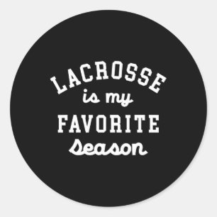 Lacrosse Is My Favourite Season Vintage Mom Dad Fo Classic Round Sticker