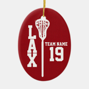 Lacrosse Jersey with Photo Red Ceramic Ornament