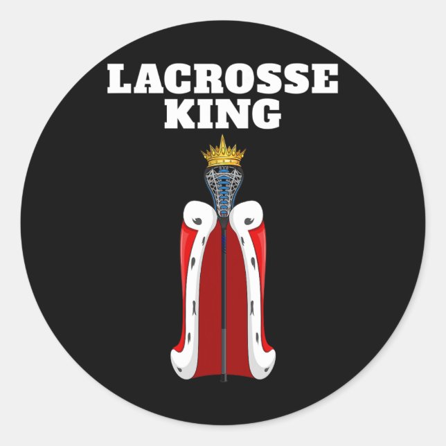 Lacrosse King Mens Lacrosse Shirt For Boys Lacross Classic Round Sticker (Front)