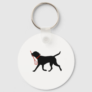Lacrosse Labrador Fetch Lacrosse Stick Black Lab T Keychain