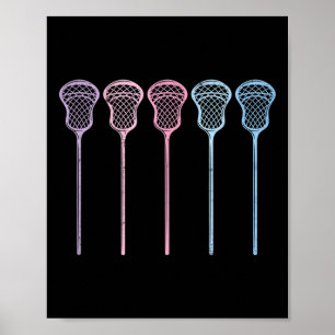 Lacrosse Lacrosse Sticks Woman Girls Retro Poster