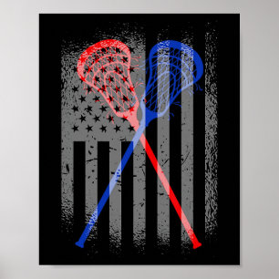 Lacrosse Lax American Flag 1 Poster