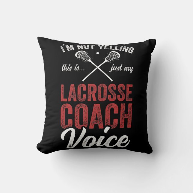 Lacrosse LAX American Flag  Throw Pillow (Front)