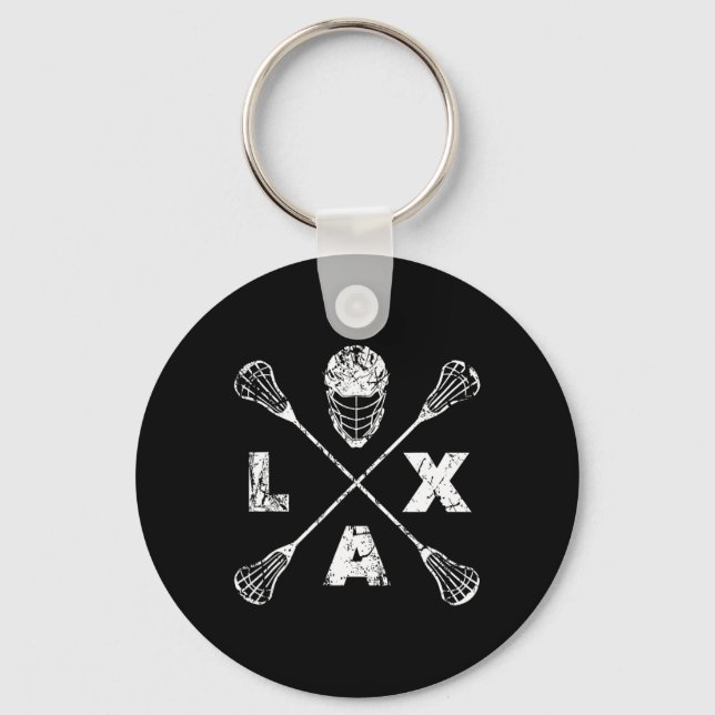 Lacrosse Lax Cross Axis  Keychain (Front)