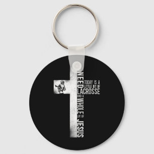 Lacrosse Lax Cross Faith Christian All I Need Toda Keychain