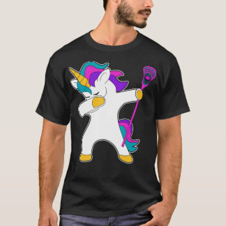 Lacrosse Lax dab dabbing Unicorn Gift Fan T-Shirt