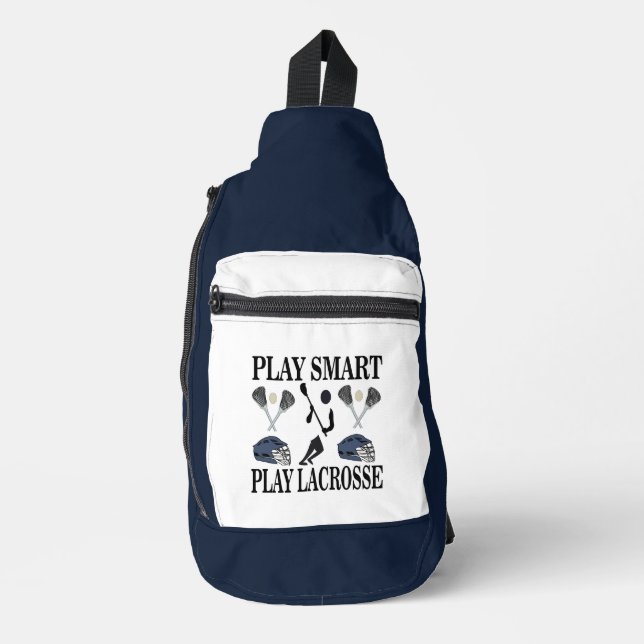Lacrosse Lax Player Coach Team Sports Sling Bag (Front)