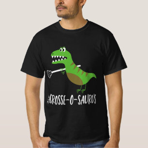 Lacrosse Lax Player Dinosaur Dino Lover Sport Gif T-Shirt