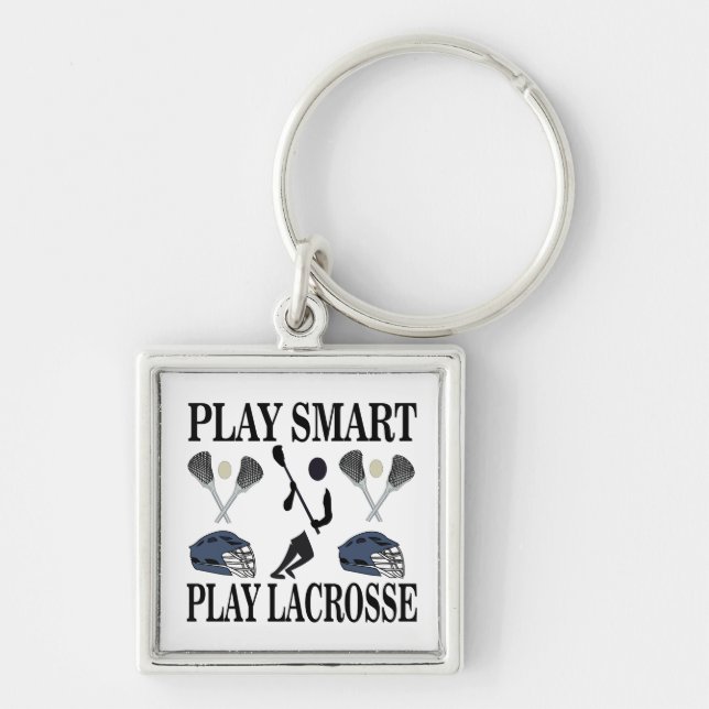 Lacrosse Lax Player Sports Keychain (Front)