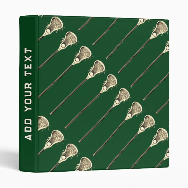 Lacrosse Lax Sports Green Binder (Front/Spine)