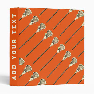 Lacrosse Lax Sports Orange 3 Ring Binder