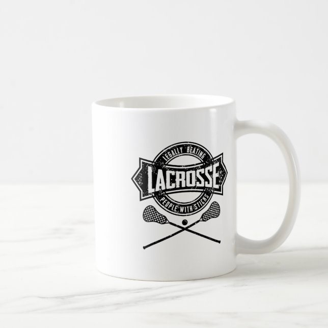 Lacrosse Legally Beating People With Sticks Funny  Coffee Mug (Right)