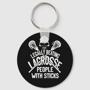 Lacrosse Legally Beating People With Sticks Keychain