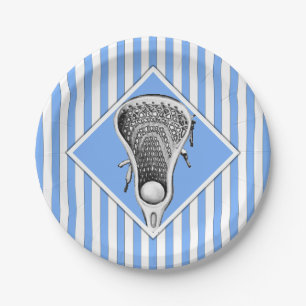 Lacrosse Light Blue Team Party Paper Plates