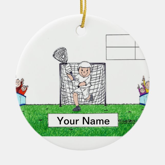 Lacrosse, Male - Blank Ceramic Ornament (Front)