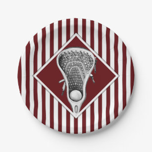 Lacrosse Maroon Team Party Paper Plates