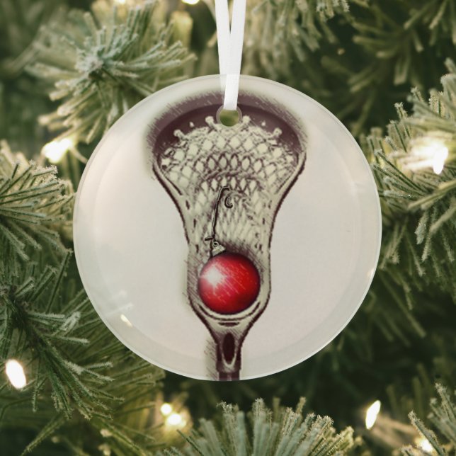 Lacrosse Merry Lax-mas Glass Ornament (Insitu)