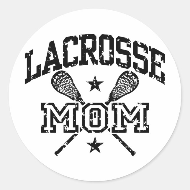 Lacrosse Mom Classic Round Sticker (Front)