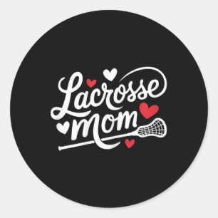 Lacrosse Mom Cute Lacrosse Player Mother Womens Classic Round Sticker