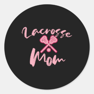 Lacrosse Mom Cute Mothers Day Sports Mama Mommy Wo Classic Round Sticker