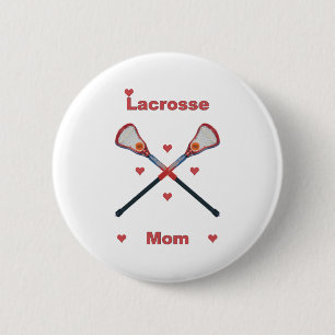 Lacrosse Mom Hearts 2 Inch Round Button
