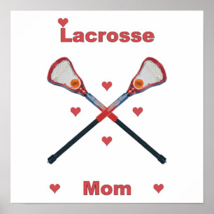 Lacrosse Mom Hearts Poster