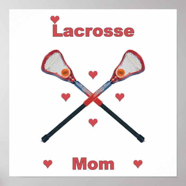 Lacrosse Mom Hearts Poster (Front)
