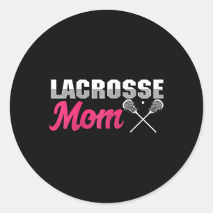Lacrosse Mom Lax Player Mother Ball Sport Game Sti Classic Round Sticker