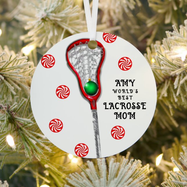 Lacrosse Mom Metal Ornament (Insitu)