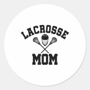 Lacrosse Mom Outfit For Sporty Mother  Classic Round Sticker