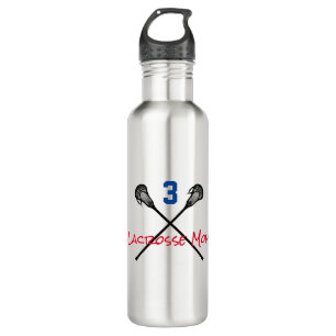 Lacrosse Mom Player NUMBER Sticks Sports Team Fun 710 Ml Water Bottle