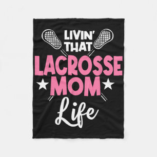 Lacrosse Mom Player Team Sport Mommy Mother's Day Fleece Blanket