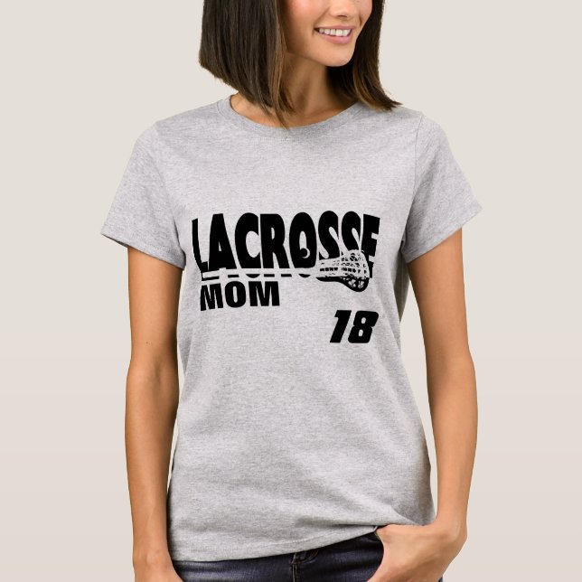 Lacrosse Mom with Number T-Shirt (Front)