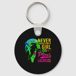 Lacrosse Never Underestimate A Girl Who Plays Lacr Keychain