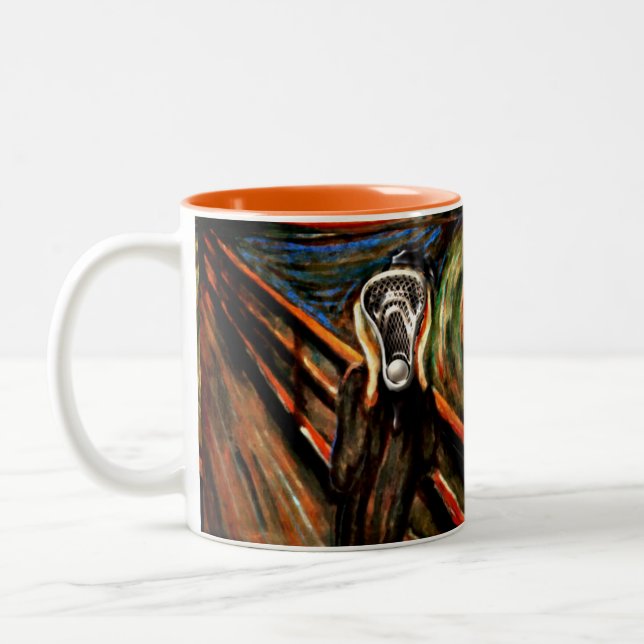 Lacrosse Novelty Gift Two-Tone Coffee Mug (Left)