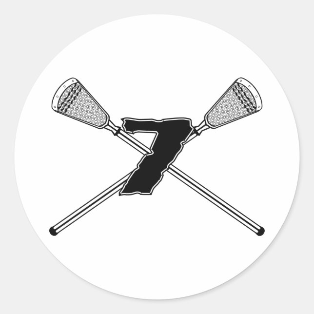 Lacrosse Number 07 Sticker (Front)