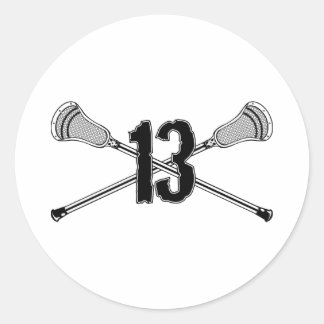 Lacrosse Number 13 Sticker