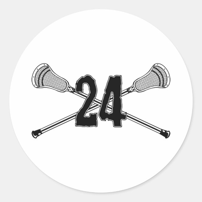 Lacrosse Number 24 Sticker (Front)