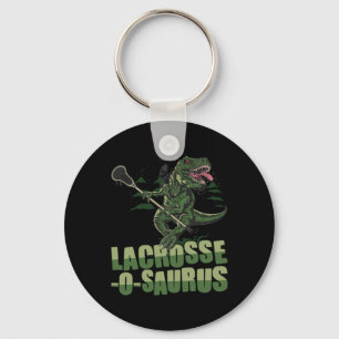 Lacrosse-o-saurus - Funny Lacrosse Player Lax Love Keychain
