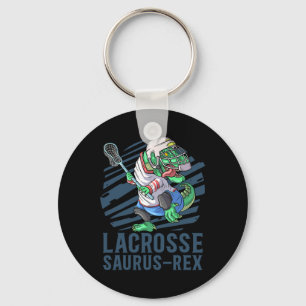Lacrosse-o-saurus T Rex Dinosaur With Lacrosse Sti Keychain